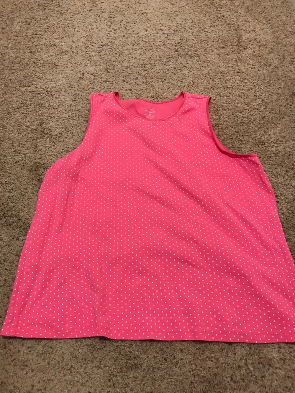Pink and white polka dot tank